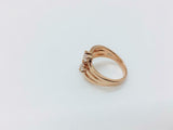 1.50 Ct 14K Rose Gold On Sterling Diamonique 5 Stone Scattered Ring 7 QVC - Rose Gold