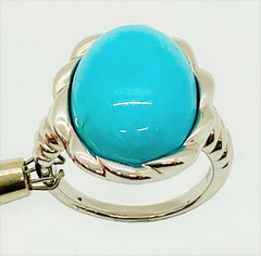Sleeping Beauty Turquoise Sterling Twist Design Ring SZ-5 QVC
