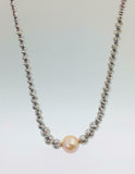 Honora Ming Cultured Pearl & Diamond Cut Sterling Bead 20" Necklace
