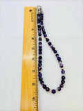 Carolyn Pollack Relios Amethyst Jade Sugilite Bead Sterling Silver Necklace QVC