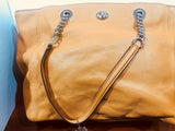 NWE Coach Turnlock Chain In Polished Pebble Leather Large Tote