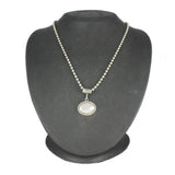 HSN 14k White Gold Over Sterling Oval Mother Of Pearl Pendant 20" Necklace - White Gold