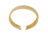 Vicenza 18K Gold On Sterling Woven Multi-Row 1.65 ct Diamonique Station Cuff QVC