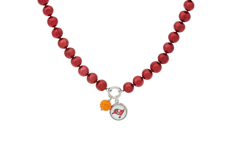QVC Sold out Cultured Pearl 7.0mm NFL Team 18" Charm Necklace