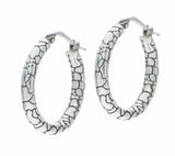 Italy Made Mistero Sterling Silver 3/4" Designer Ladies Hoop Earring QVC