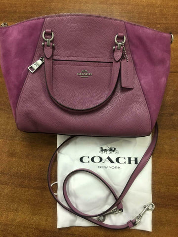 COACH Mixed Leather Prairie Satchel Shoulder Bag Primrose Pink