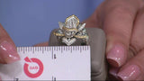 QVC Barbara Bixby 18K Gold Sterling Gemstone Gemstone Lotus Ring Sz-8