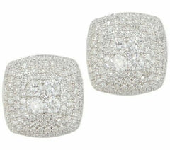 3/4 cttw Affinity Diamond 14K White Gold On Cushion Pave Stud Earrings QVC
