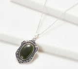 Connemara Marble Sterling Silver Mother's Love Pendant Necklace QVC-Zip