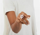 Honora Genuine Sterling Silver Carved Pearl Flower Ladies Ring Sz- 7 QVC