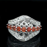 HSN Victoria Wieck Sterling Cinnamon & White Sapphire Wedding Ring Size 7