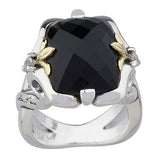 QVC Ann King Black Onyx Gemstone Sterling/18K 8.00 ct Fashion Ring Size 8