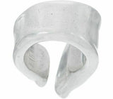 UNOde50 Silver-tone Vintage Bold Open Band Ring The Crevice sz-7 to 7.5 QVC