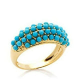 HSN Heritage Gems Vermeil Micro Bead Sleeping Beauty Turquoise Ring 7
