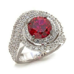 HSN Jean Dousset 5.32ct Absolute & Created Ruby Sterling Swirl Ring 5