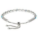 QVC Sleeping Beauty Turquoise Station Sterling Silver Adjustable Bracelet
