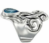 QVC Hagit Sterling Gemstone Blue topaz 3.00 cttw Swirl Ring SZ-8