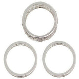QVC Epiphany Platinum Clad Diamonique Lace Design 3-pc.Set Ring Size 6