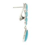 Sterling Silver Turquoise Leaf Design Dangle Earring
