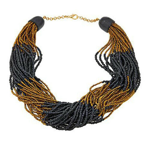 HSN Rara Avis by Iris Apfel Colored & Metal Color Bead Multi Strand Necklace