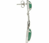 Solvar Sterling Silver Green Aventurine Dangle Earrings