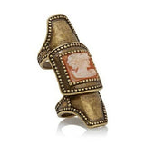 HSN AMEDEO 7 mm Cameo Bronzetone "Armor" Sold Out Ring Size 7