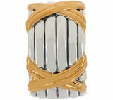 Peter Thomas Roth Sterling Silver & 18K Clad Wide Designer Band Ring 5 QVC
