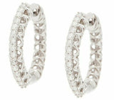 1/5 Cttw Diamond Huggie Hoops Earring 14K W Gold On Sterling, Affinity QVC