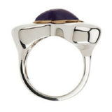 QVC RLM Studio Ring Bras Purple Agate Bezel Set Sterling Heart Size 5