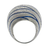 QVC Arte d' Argento Sterling Diamond Finish Enamel Ring Size 7