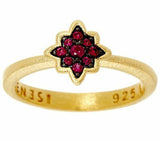Made In Italy Genesi 18K Clad Real Ruby Star Stackable Sterling Ring R9 QVC