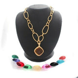 QVC Joan Rivers Goldtone Chic Links 10 Color Changeable Necklace