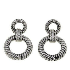 Bali Designs Cable Pattern Doorknocker Sterling Silver Drop Earrings HSN