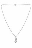 0.25cttw White Diamond 3 Heart Journey Necklace Sterling Silver