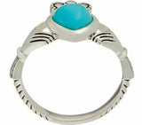JMH Jewellery Sleeping Beauty Turquoise Sterling Silver Claddagh Ring