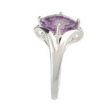 QVC Sterling 2.50 ct Checkerboard Cut Amethyst Ring Size 6
