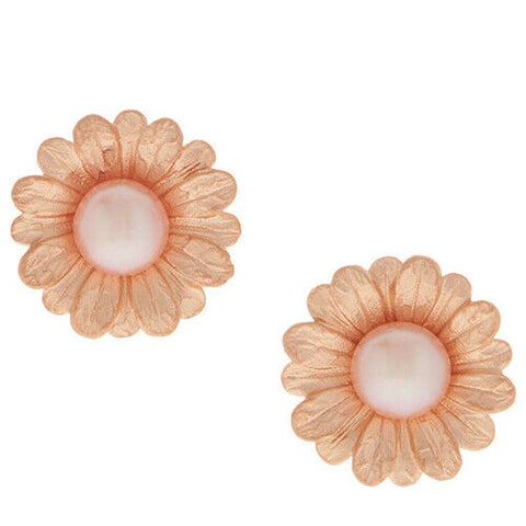 QVC Honora Sterling Silver Cultured Pearl Flower Earrings