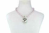 Heidi Daus"Egg-stra Special" Light Pink Glass Beads Drop Necklace