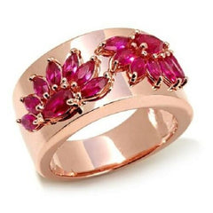 HSN Victoria Wieck 1.9ct Absolute Created Ruby Rose "Fan" Ring Size 10