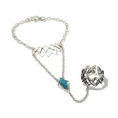 HSN Studio Barse Turquoise Sterling Silver Princess Bracelet & Ring