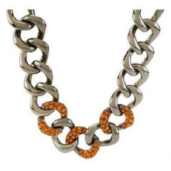 QVC Kenneth Jay Lane's Bold & Pave Oval Crystal Link Necklace
