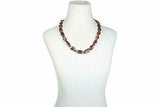 Colleen Lopez 14K Gold Over Silver Faceted Agate 24-3/4" Gray Bids Necklace