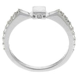 Diamonique Sterling Convertible Ring Sz 8 In To Pendant 18" Chain Necklace