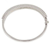 QVC Diamonique Sterling Silver Cubic Zirconia Hinged 7" Bracelet
