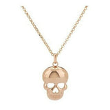 Bronzo Italia Skull Pendant with 24" Rolo Chain Necklace