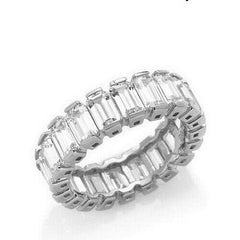 HSN Absolute Sterling Silver Baguette Cut Eternity Band Ring Size 10
