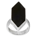 QVC Soko Trapezoid Black Cow Horn Ring Size 5