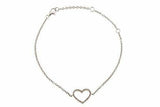 0.10 cttw White Diamond Heart Bracelet 14K White Gold Over - White Gold