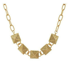 Wendy Williams Yellow Crystal Pyramids Style 18" Necklace