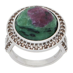 QVC Sterling Silver 7.50 Cttw Ruby Zoisite Ring Size 5